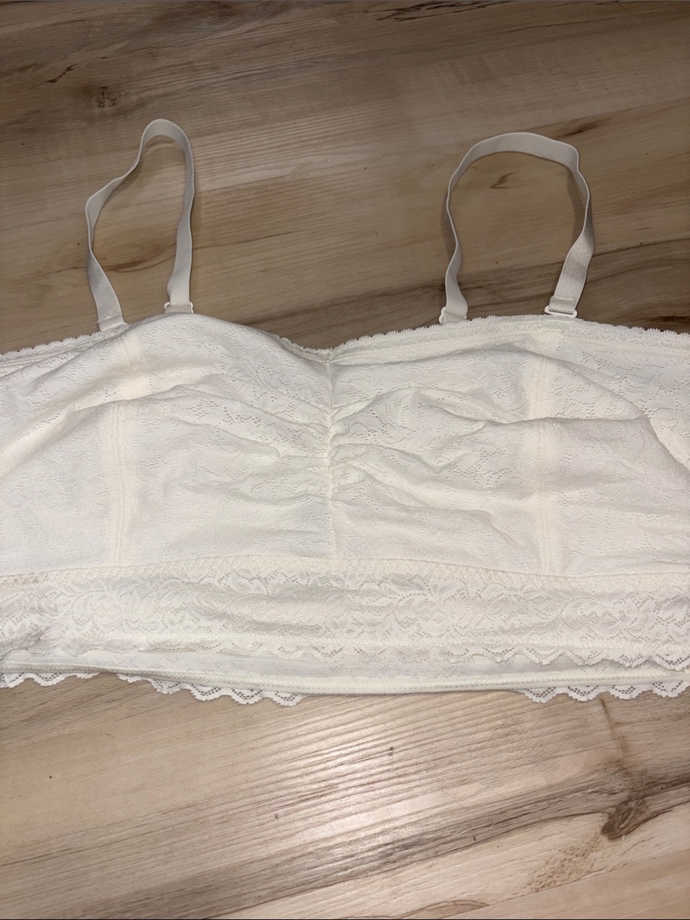 Torrid White 4-Way Stretch Lace Bandeau Bralette Size 3 / 3X neutral comfy - Picture 6 of 9